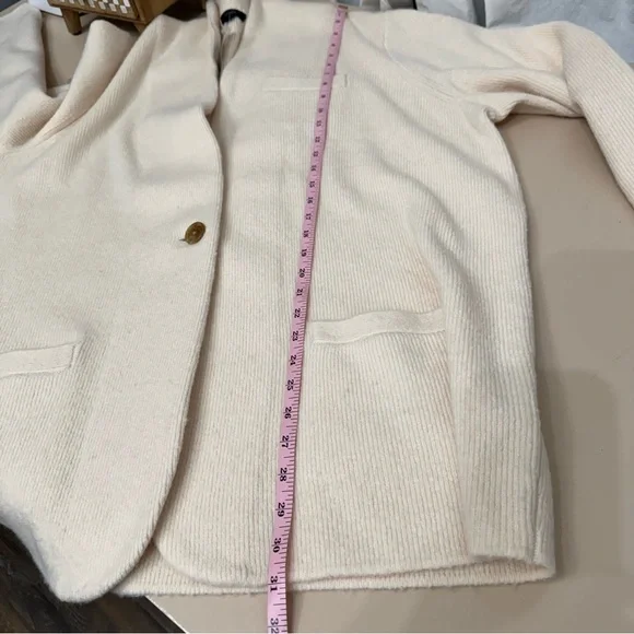 J Crew Cocoon Sweater Blazer Cardigan Merino Wool Alpaca Blend Size 2X Ivory NWT - Picture 12 of 16